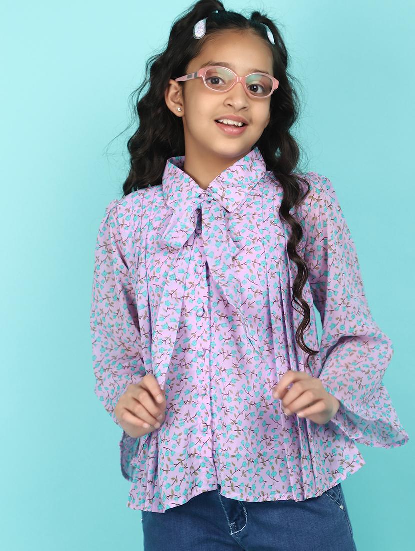 lavender printed cotton top - 21058103 - Standard Image - 1