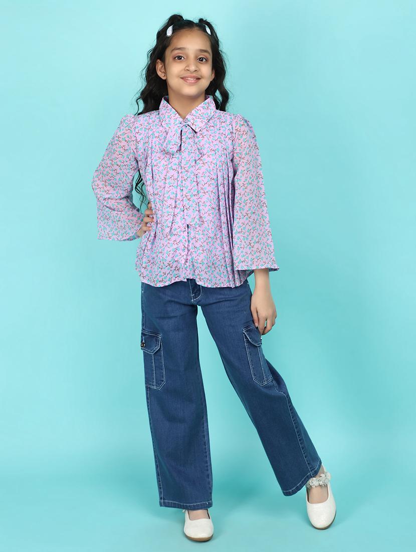 lavender printed cotton top - 21058103 - Standard Image - 4