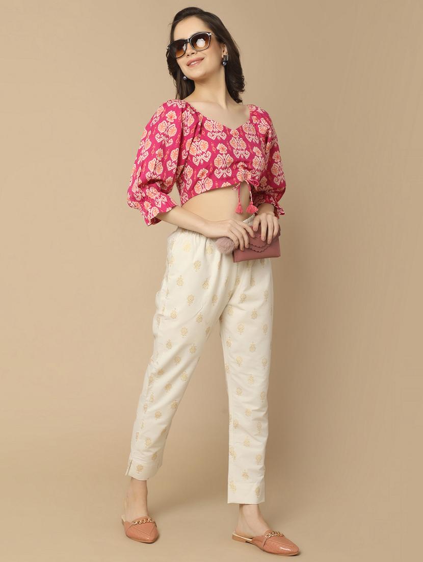 pink cotton crop top - 21058153 - Standard Image - 4