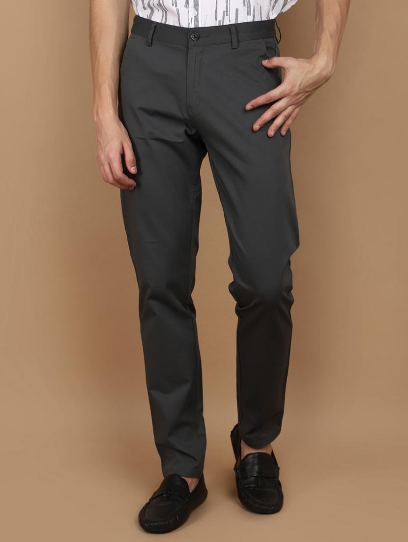 grey cotton chinos casual trousers