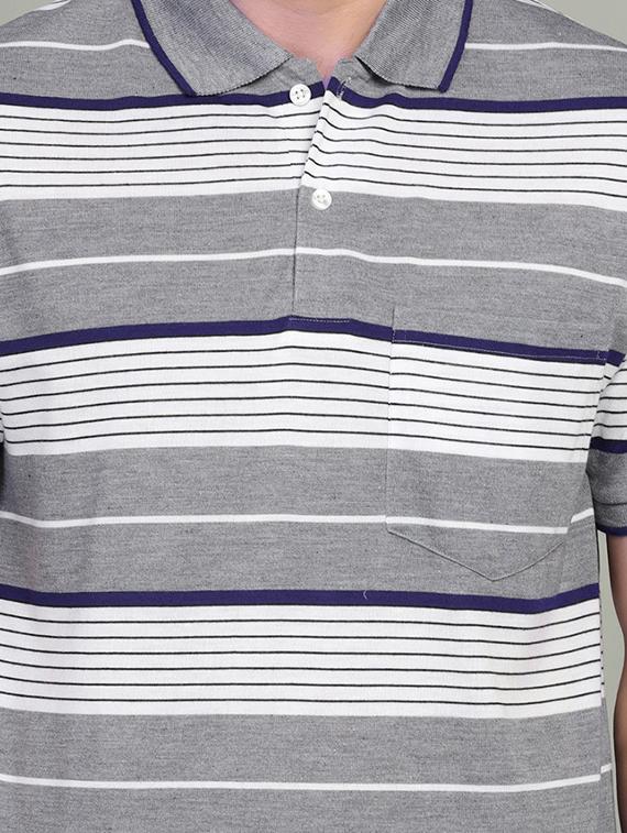 pack of 2 grey striped printed polo t-shirt - 21058781 - Standard Image - 4