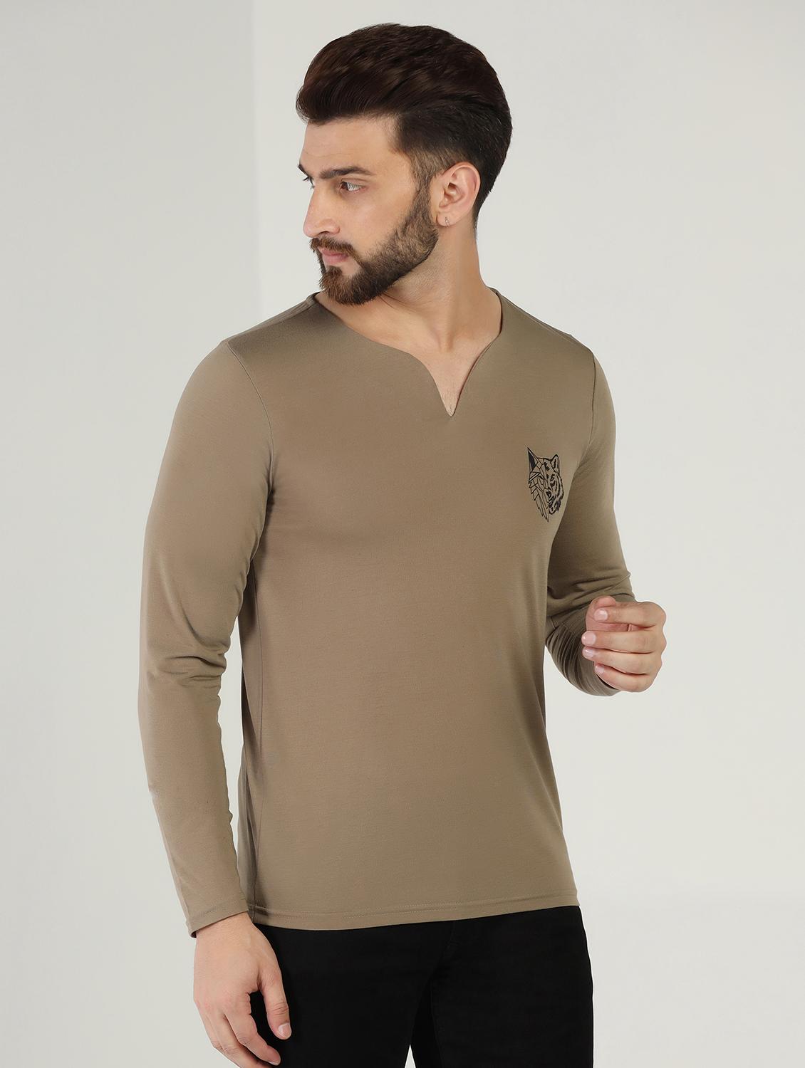 men v-neck solid color t-shirt - 21058939 -  Standard Image - 1