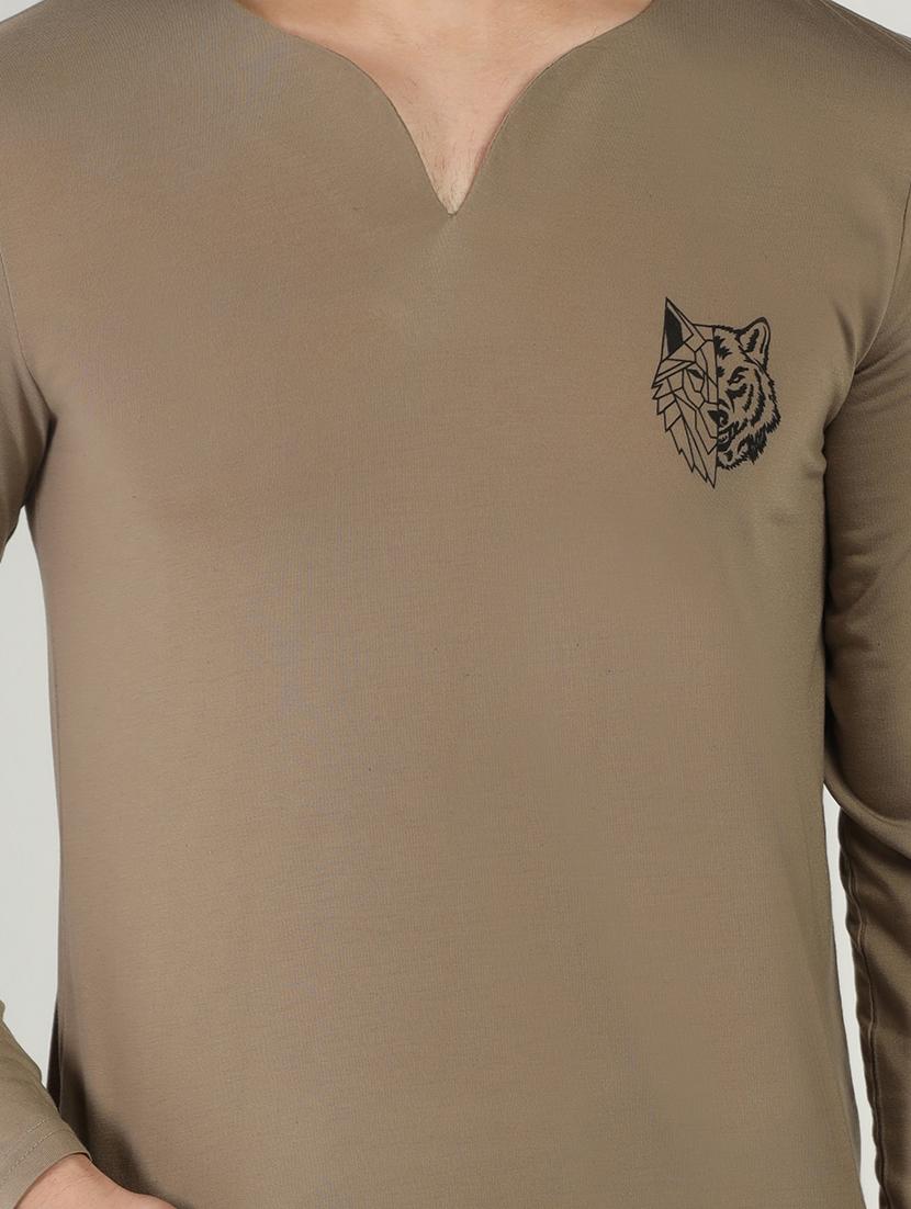men v-neck solid color t-shirt - 21058939 - Standard Image - 4