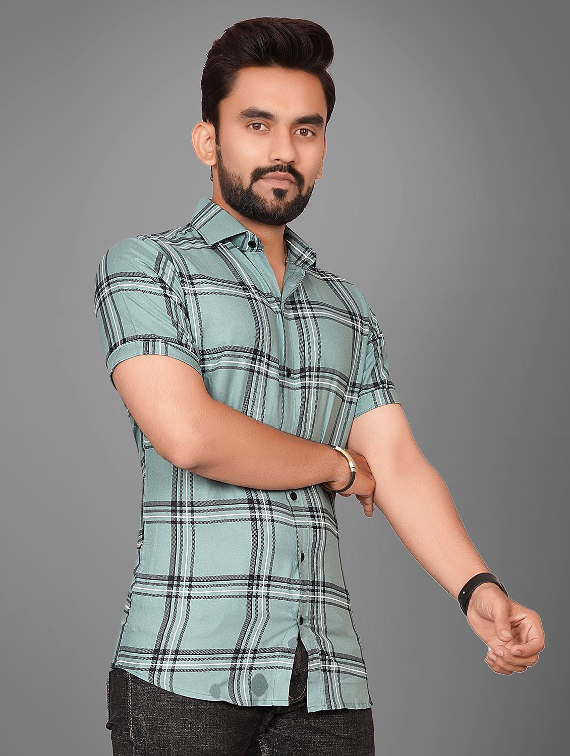 green check casual shirt - 21059130 -  Standard Image - 1