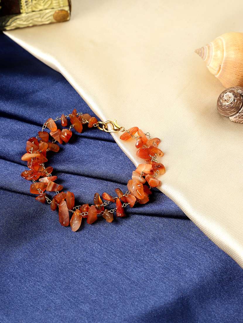 carnelian double layer chain bracelet