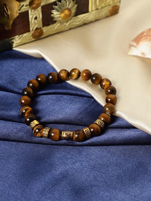 brown crystal beaded bracelet - 21059234 - Standard Image - 0