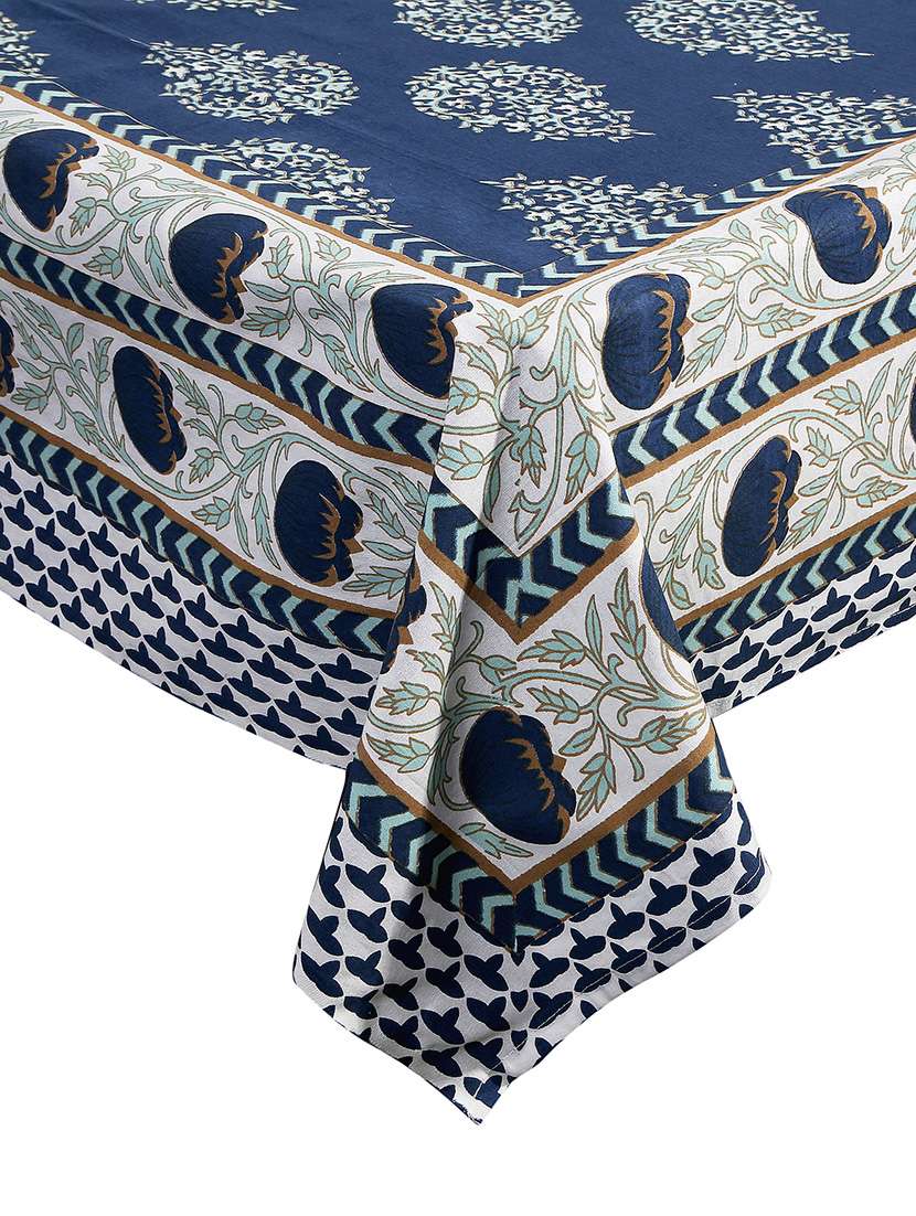 texstylers cotton 60 x 90 inches rectangular 6 seater dining table cloth - 21059425 -  Standard Image - 1