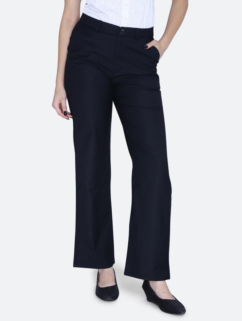 women solid black bootcut trouser - 21059528 - Zoom Image - 0
