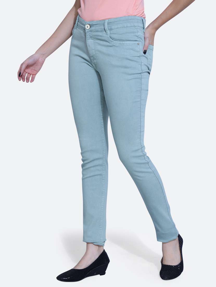 women solid light blue denim jeans - 21059613 -  Standard Image - 1