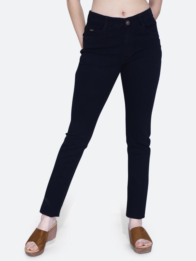 women solid black denim jeans - 21059661 - Zoom Image - 0