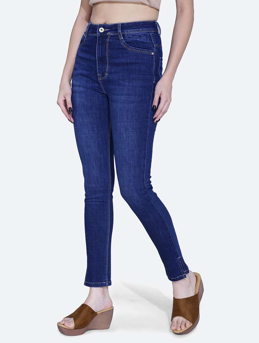 women blue washed denim jeans - 21059670 -  Standard Image - 1