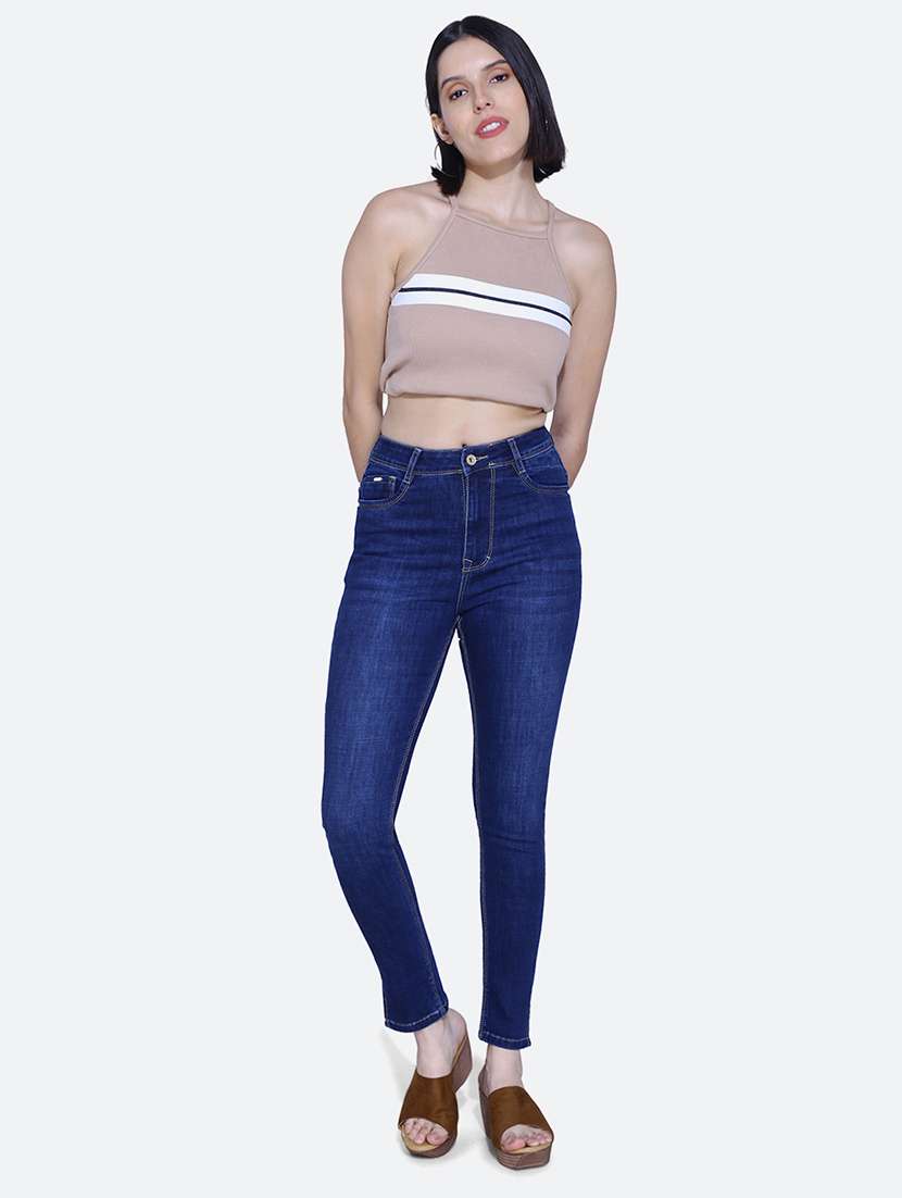 women blue washed denim jeans - 21059670 -  Standard Image - 4