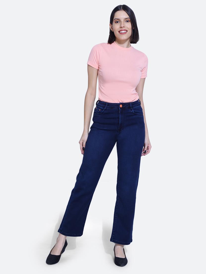 women solid navy blue denim jeans - 21059754 - Standard Image - 4
