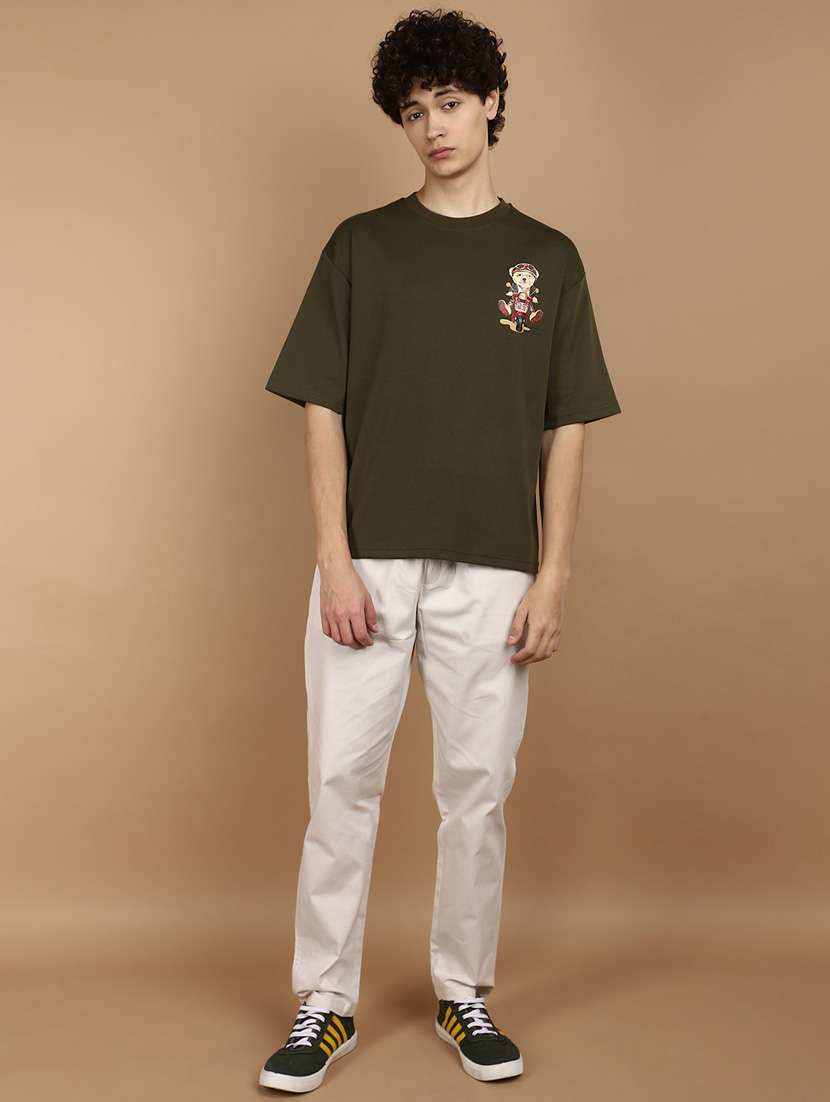 men solid cotton full length track pant - 21061619 -  Standard Image - 4