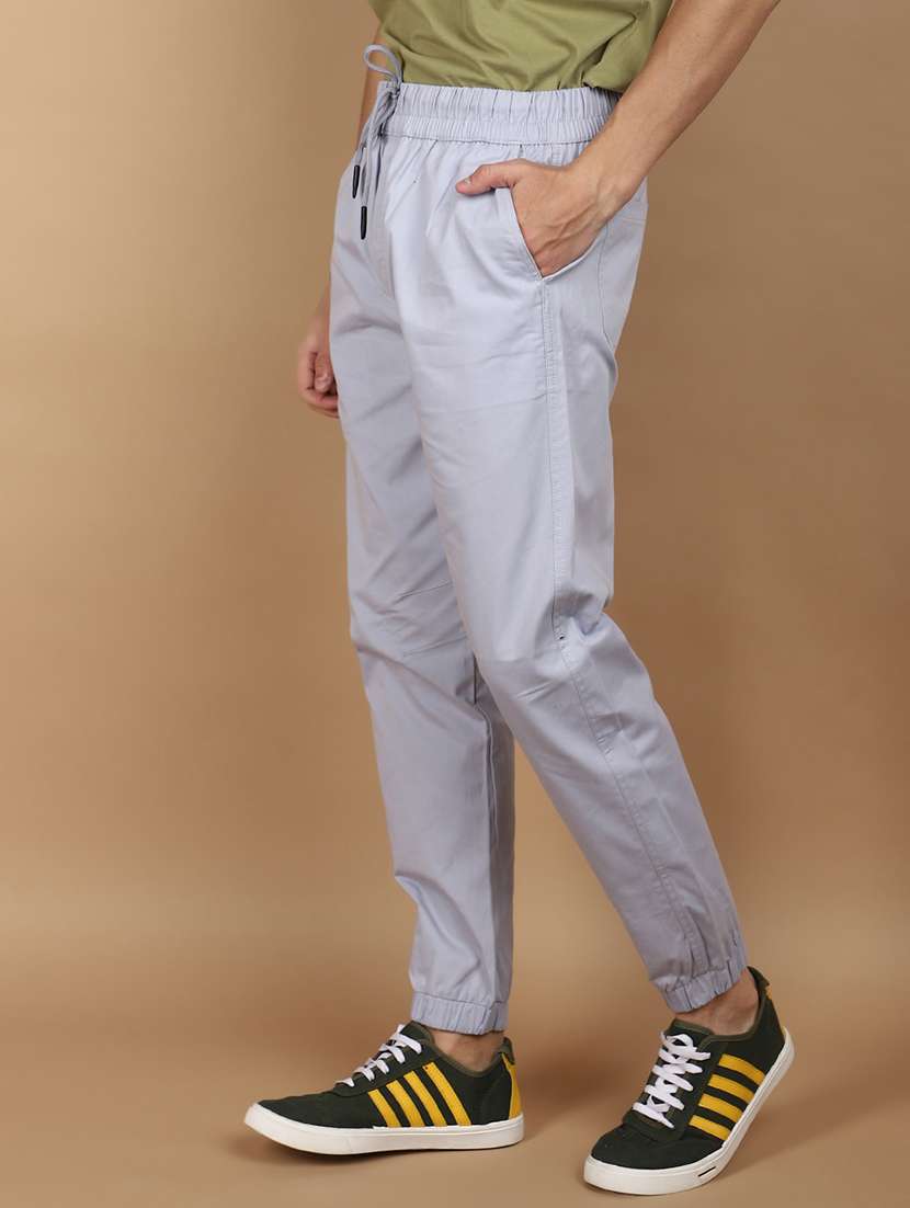 men solid mid rise jogger - 21061632 -  Standard Image - 1