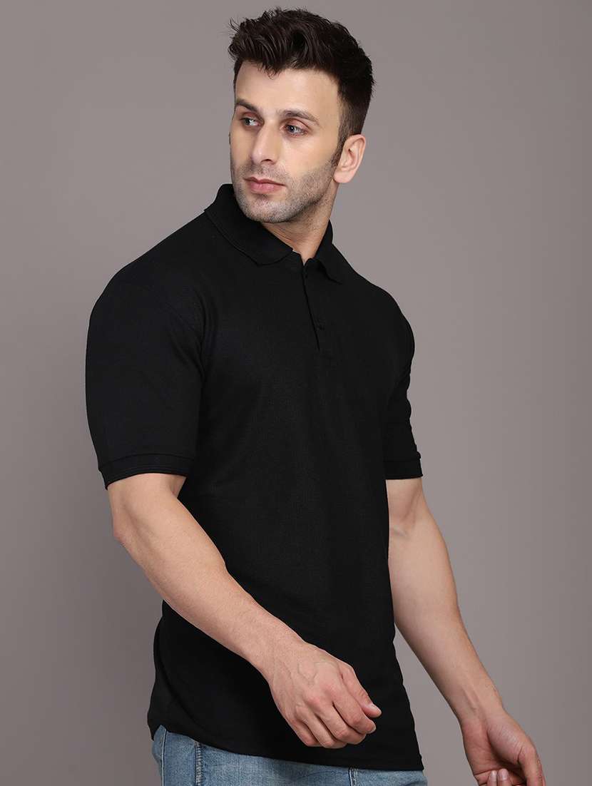 men polo neck plain t-shirt  - 21062233 -  Standard Image - 1