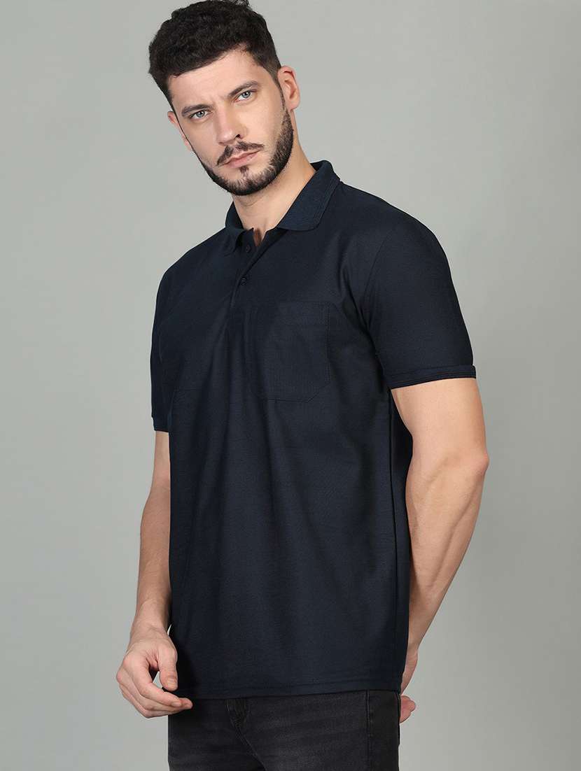 men solid short sleeve polo t-shirt - 21062528 - Standard Image - 1