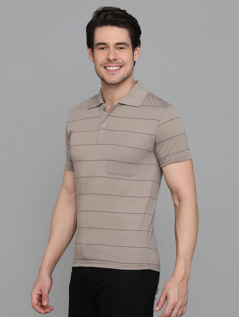 men striped cotton polo t-shirt - 21062965 - Standard Image - 1