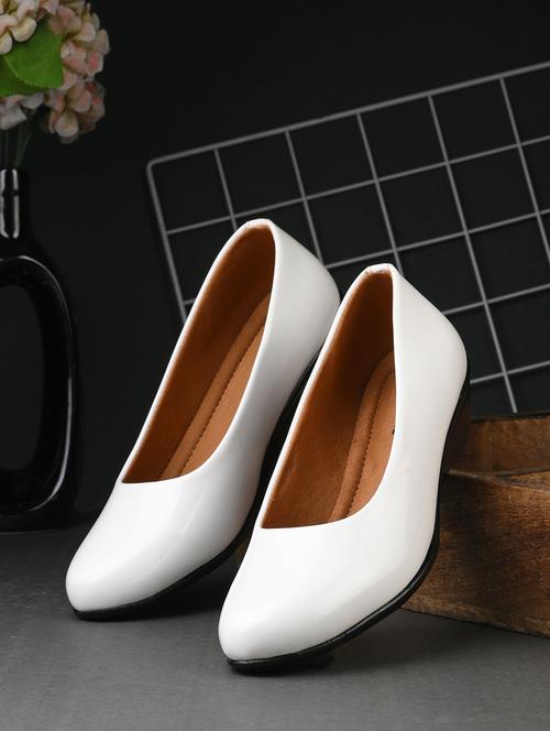 solid white slip on ballerina - 21063068 -  Standard Image - 0