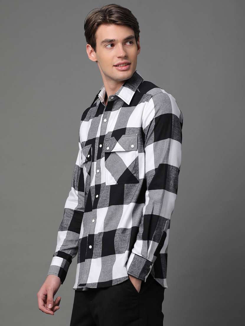 black checkered casual shirt - 21064058 -  Standard Image - 1