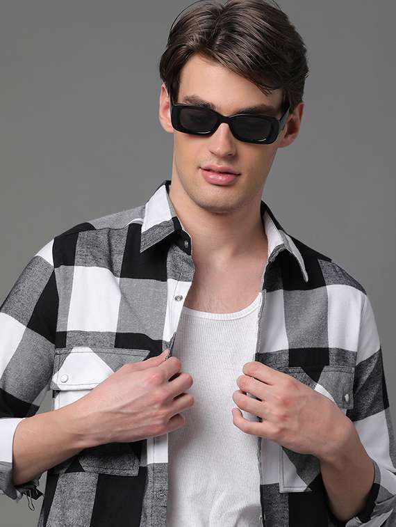 black checkered casual shirt - 21064058 -  Standard Image - 4