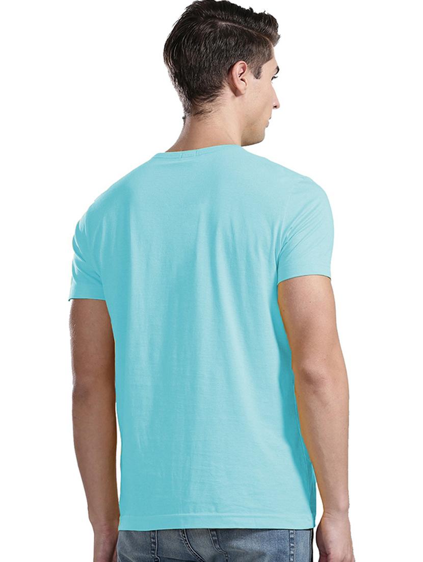 light blue cotton blend front print t-shirt - 21065330 - Standard Image - 1