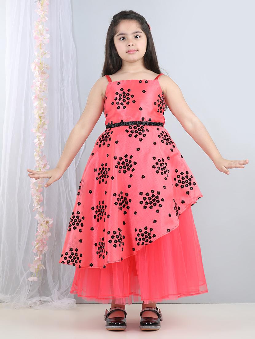 girls square neck embellished frock - 21067267 - Standard Image - 1