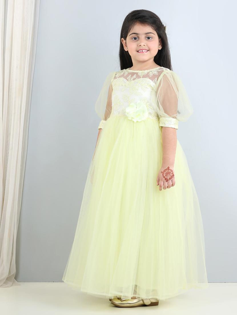 yellow embroidered frock - 21067276 - Standard Image - 1