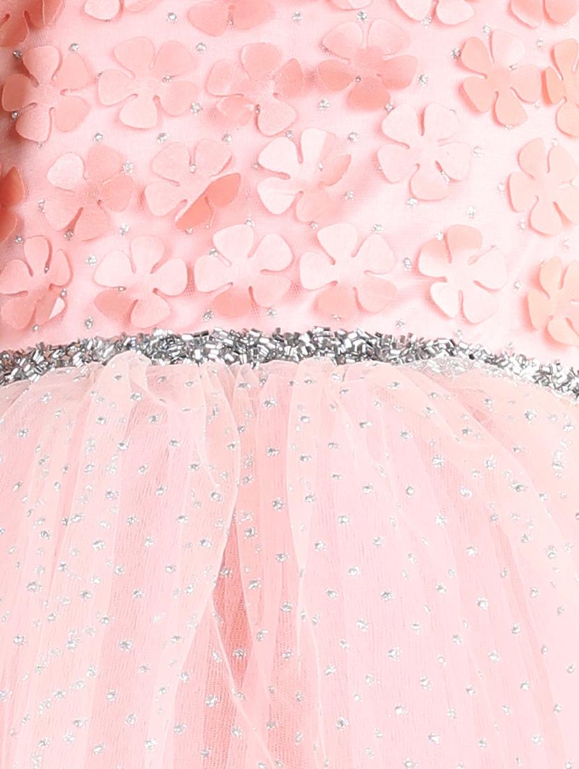 girls peach embellished net layered frock - 21067312 - Standard Image - 4