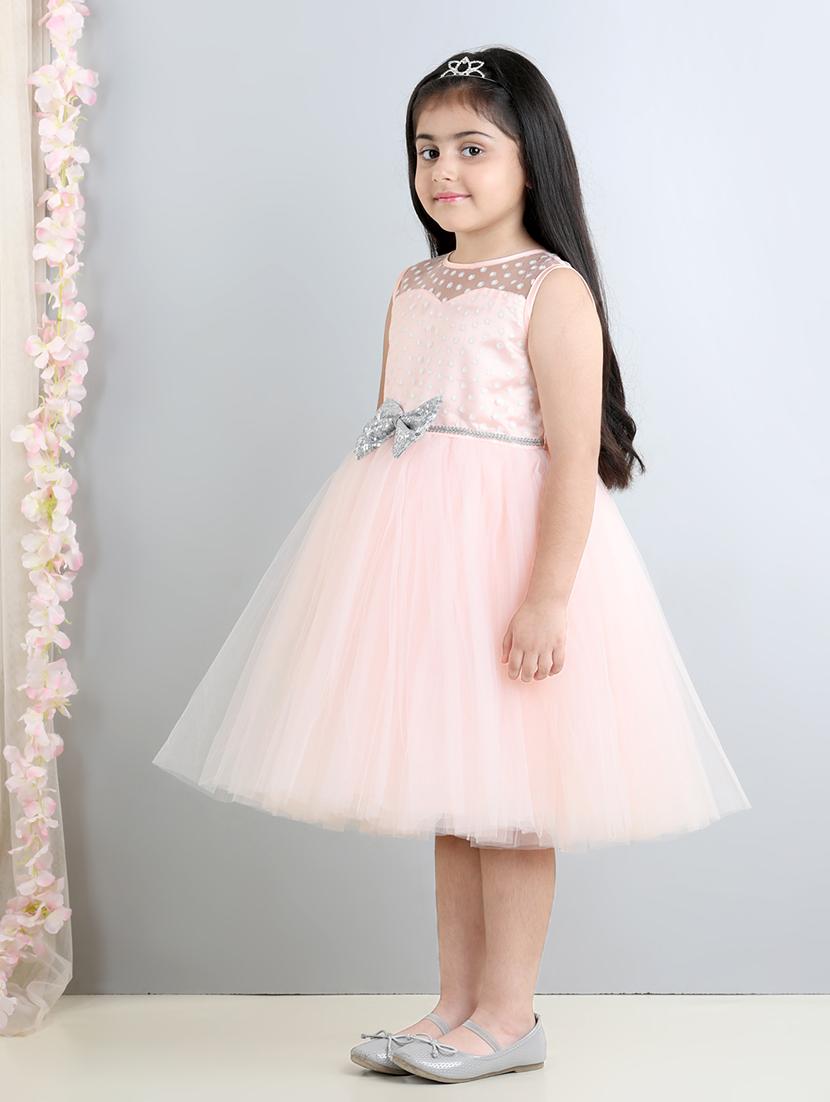 girls embellished net flare frock - 21067344 -  Standard Image - 1