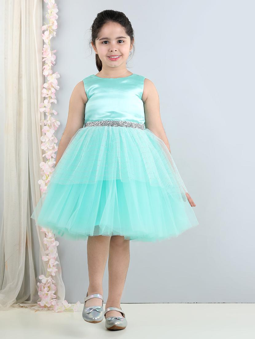 girls round neck net layered frock - 21067369 -  Standard Image - 1
