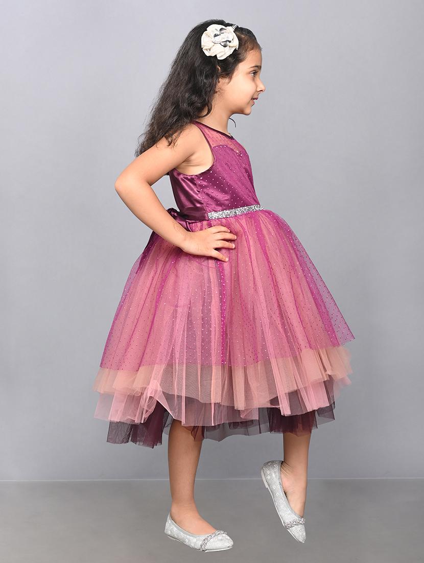 girls round neck net frocks - 21067405 -  Standard Image - 1