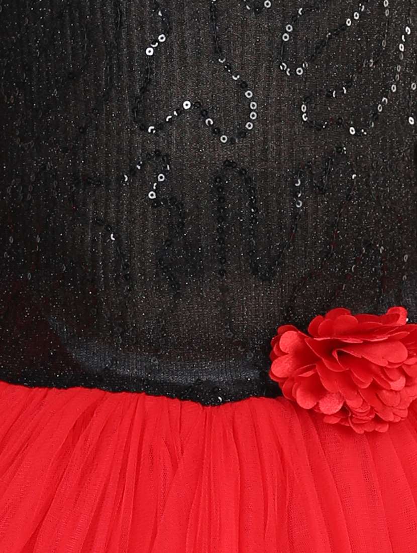 girls red sequins detailed frock - 21067546 -  Standard Image - 4