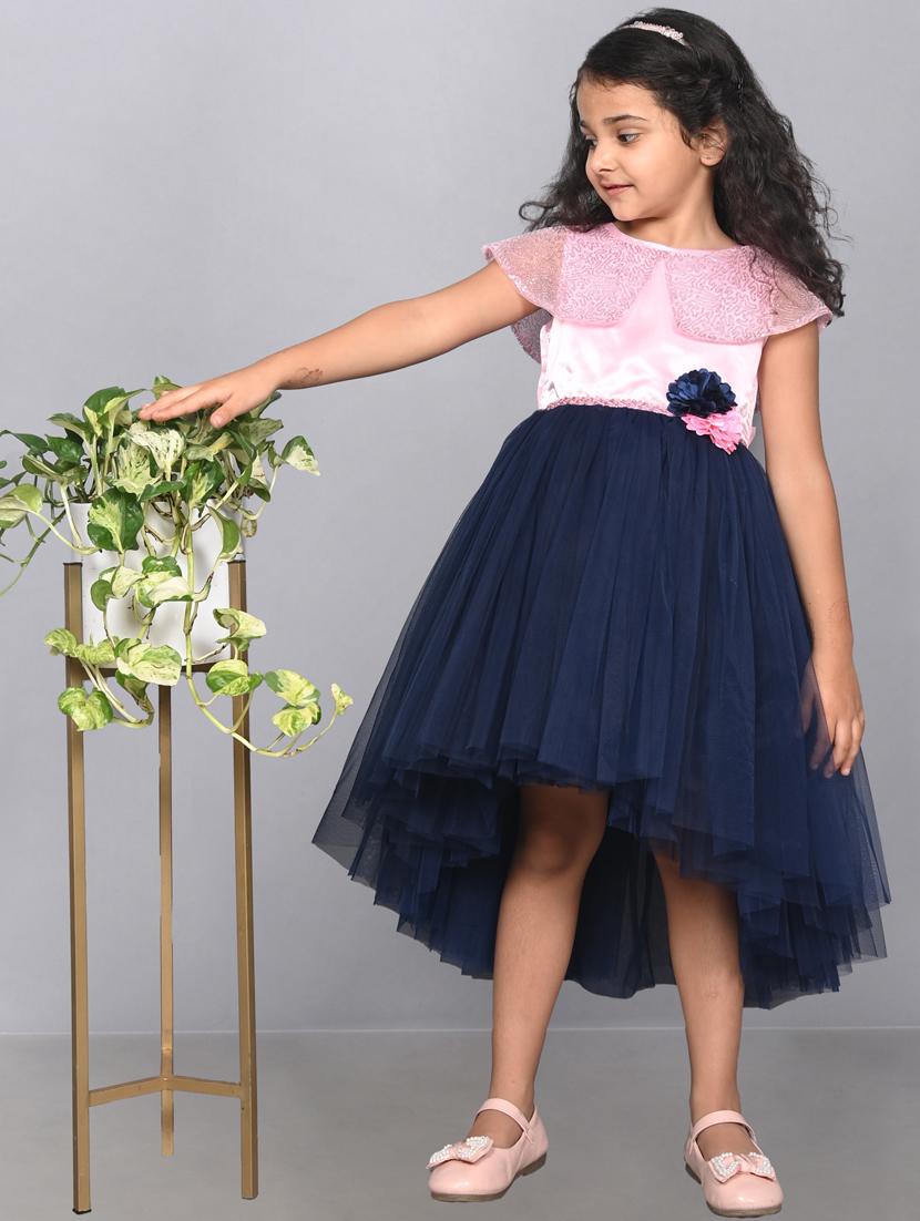 girls round neck net frock - 21067636 -  Standard Image - 1