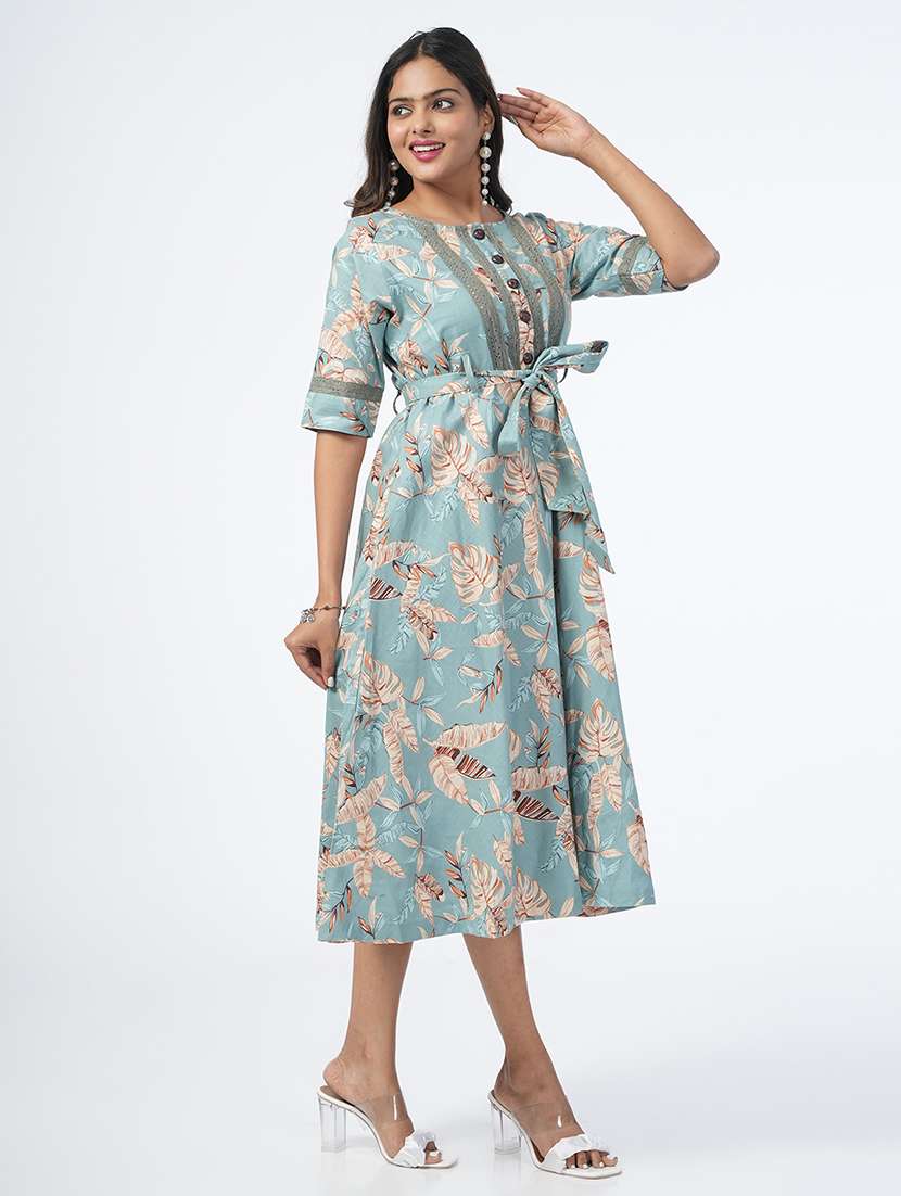 women tropical printed a-line ethnic dress - 21067750 -  Standard Image - 1