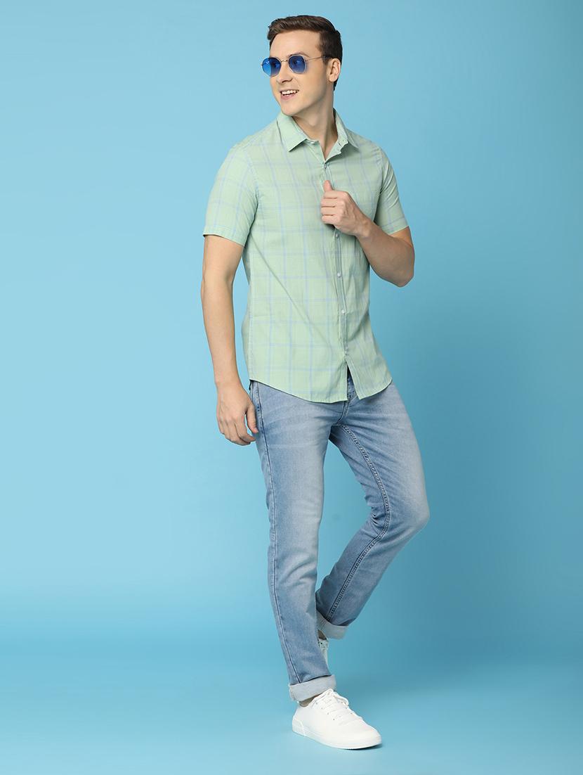 men green checks printed casual shirt - 21067807 - Standard Image - 4