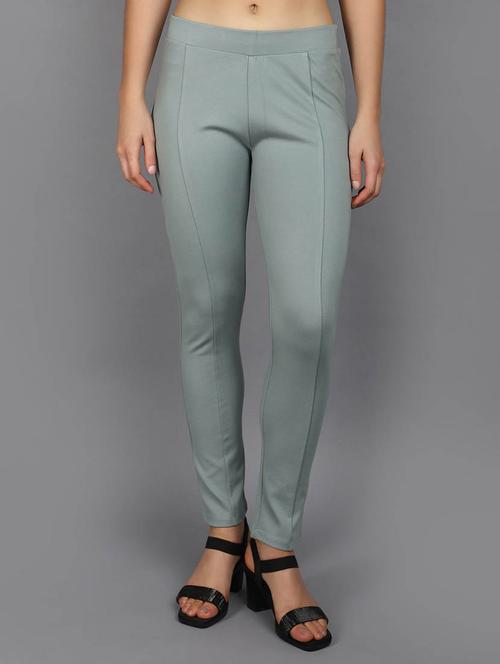 green cotton jeggings - 21067837 - Standard Image - 0