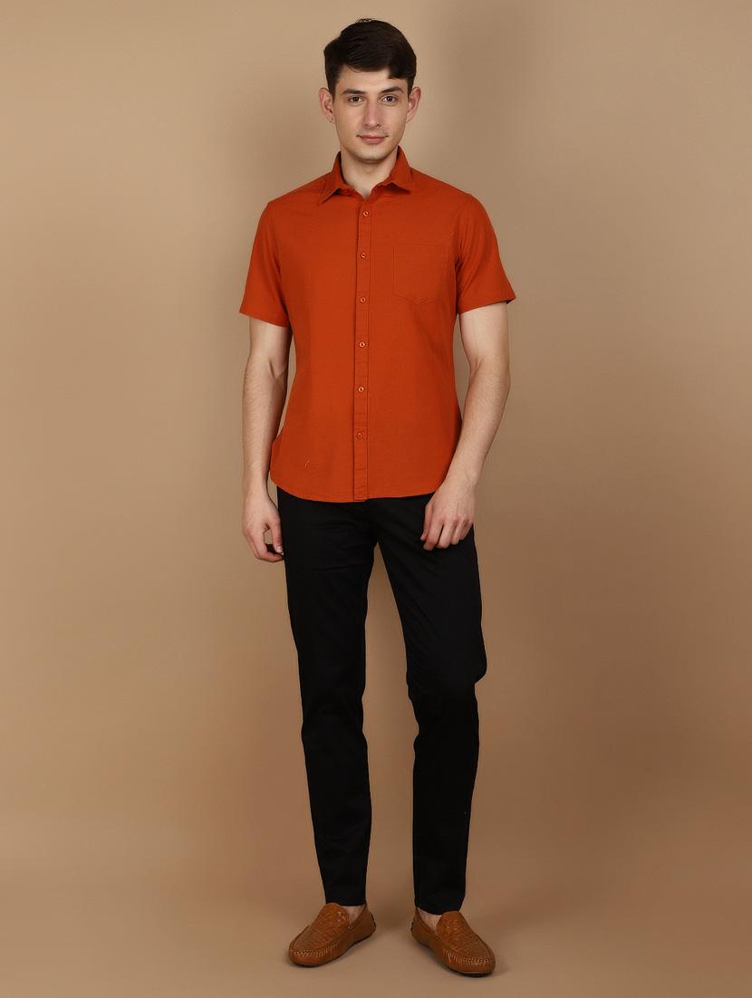 black cotton flat front casual trousers - 21068004 - Standard Image - 4