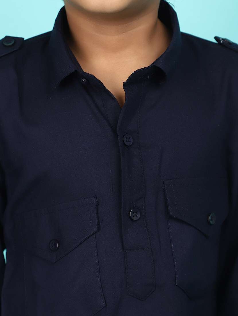 kids solid kurta pyjama set - 21068013 -  Standard Image - 4