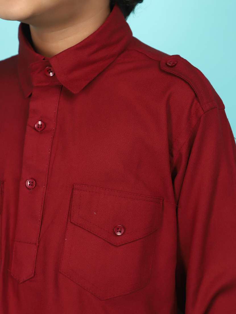 kids solid kurta pyjama set - 21068014 -  Standard Image - 4