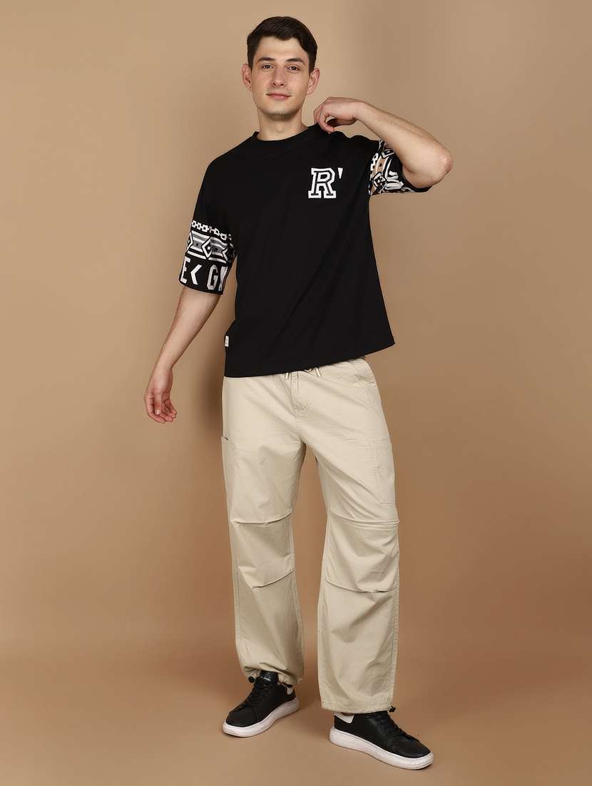 beige cotton parachute casual trousers - 21068145 -  Standard Image - 4