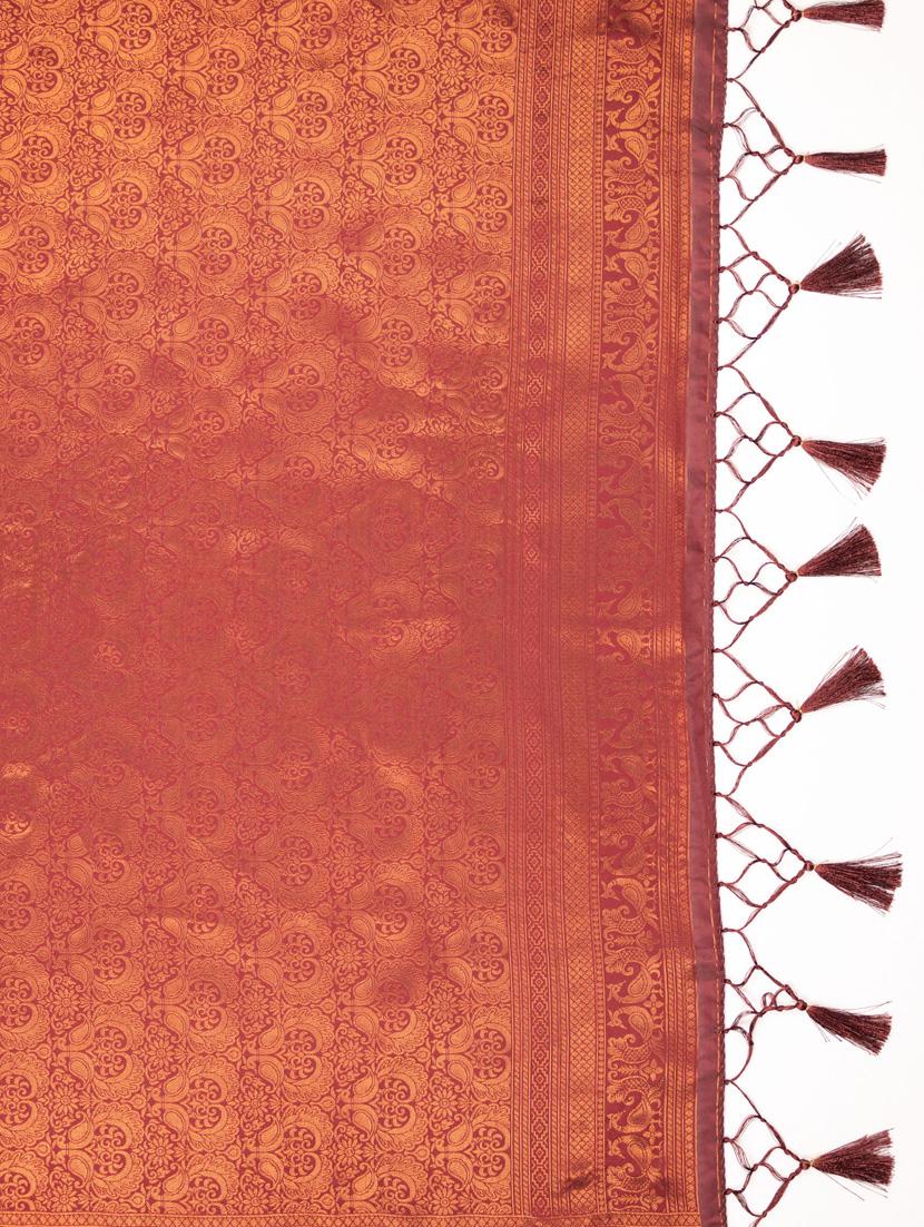 women floral printed bordered saree with blouse - 21068392 - Standard Image - 4
