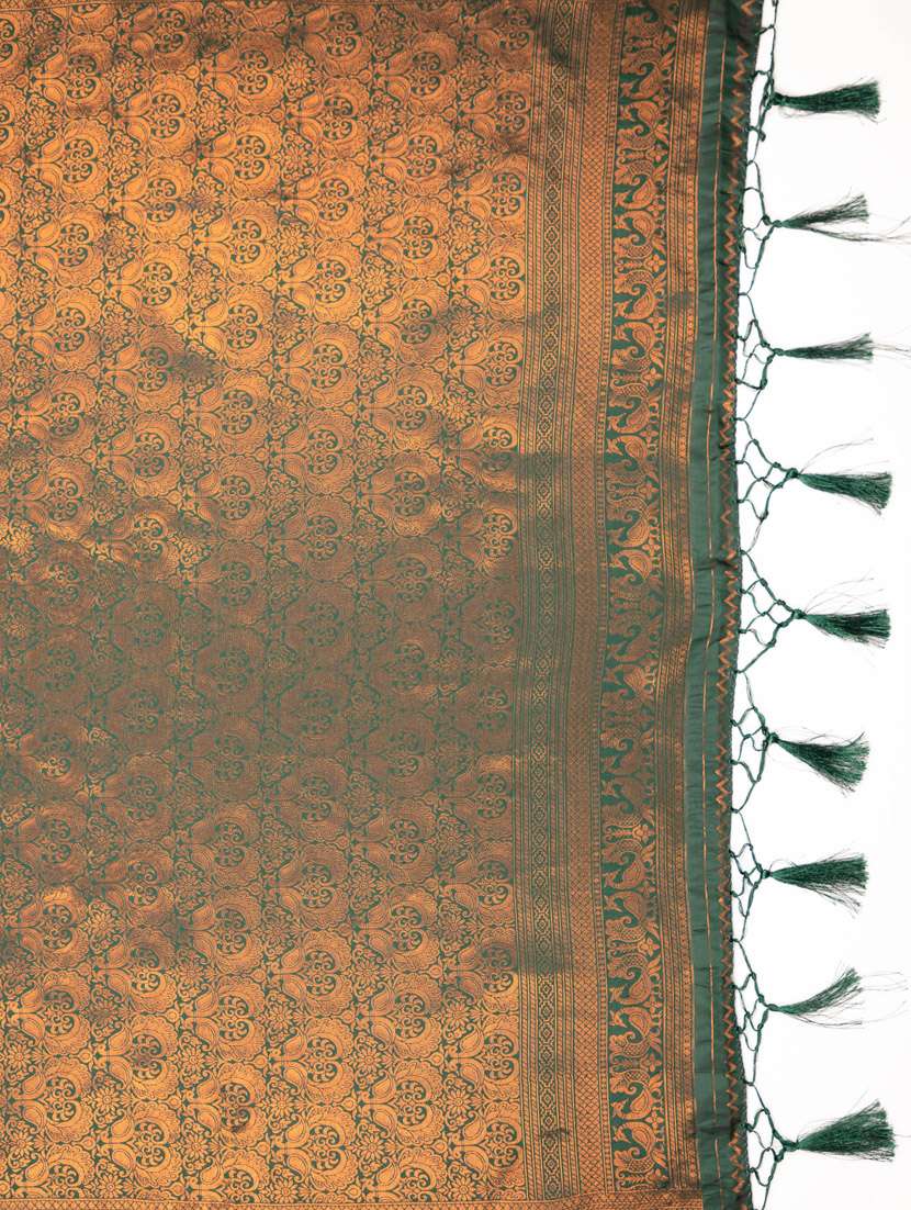 women floral printed bordered saree with blouse - 21068394 -  Standard Image - 4