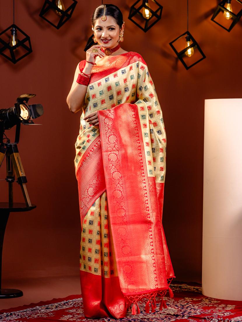 women self design kanjivaram saree with blouse - 21068428 - Standard Image - 1