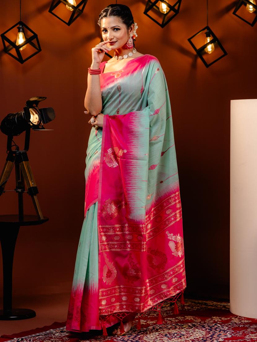 women self design bordered saree with blouse - 21068469 -  Standard Image - 1