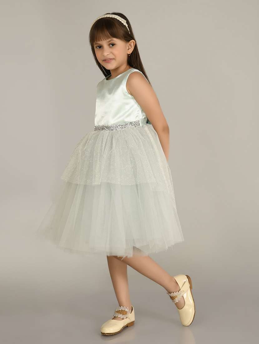 girls white self design detailed frock - 21068502 -  Standard Image - 1