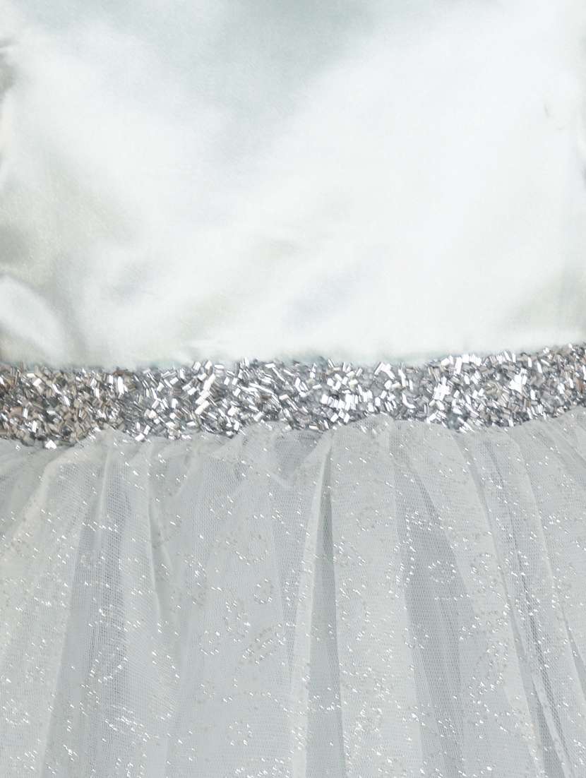 girls white self design detailed frock - 21068502 -  Standard Image - 4