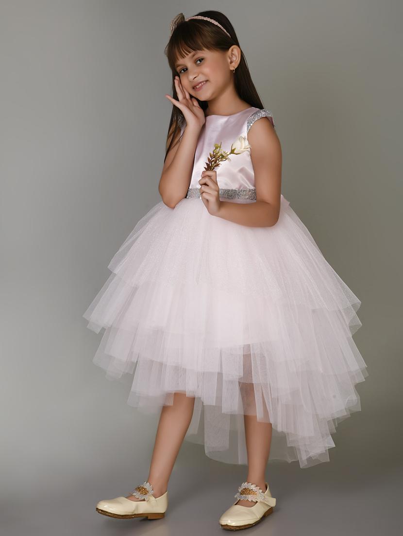 girls round neck net frock - 21068512 -  Standard Image - 1