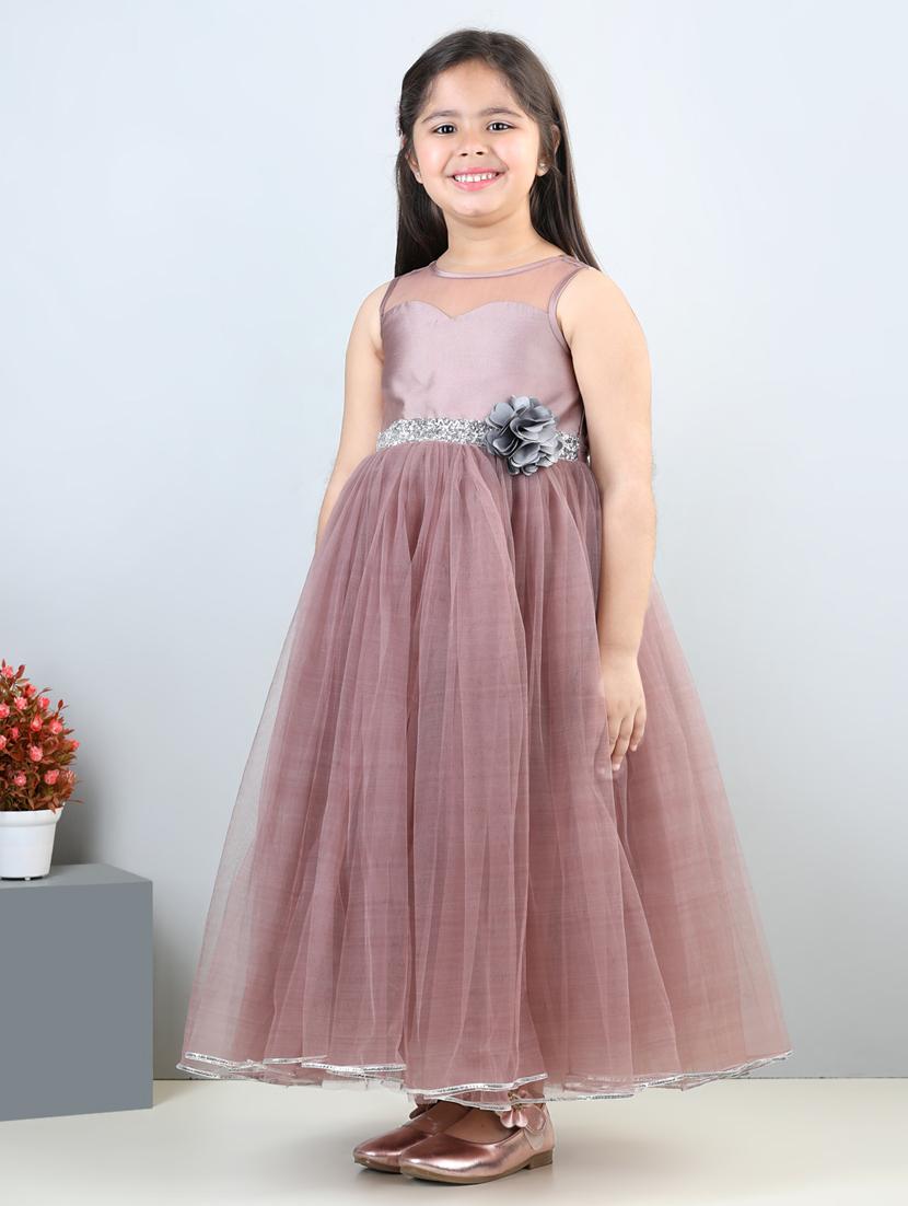 girls round neck net frock - 21068540 -  Standard Image - 1