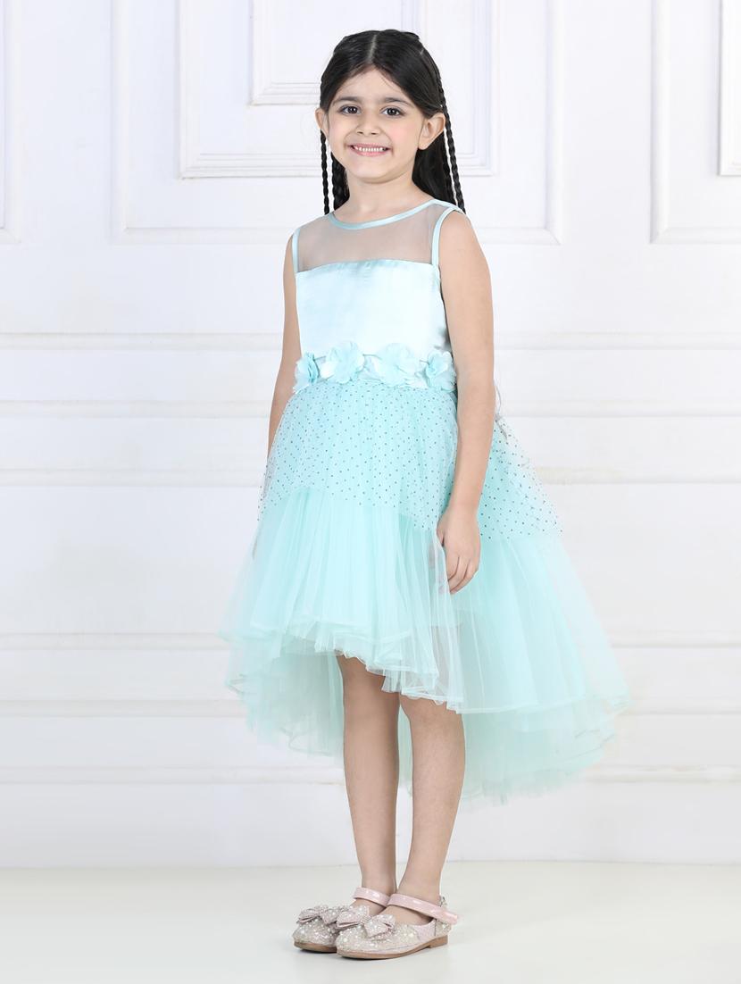 girls round neck net frock - 21068568 -  Standard Image - 1